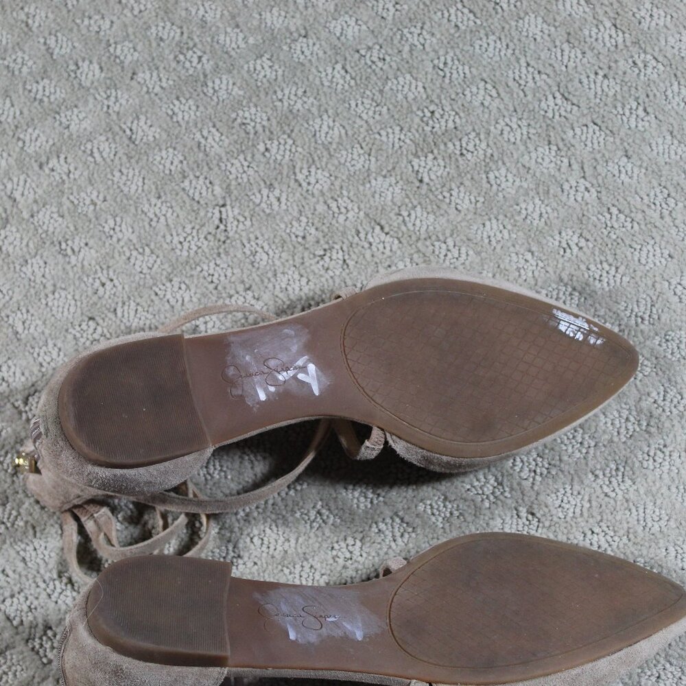 Jessica Simpson Suede Taupe Gladiator Flats - Picture 5 of 5